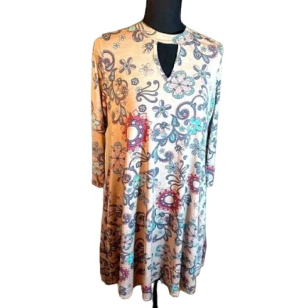Honeyme Cream Floral Slip Dress Women’s Size Small